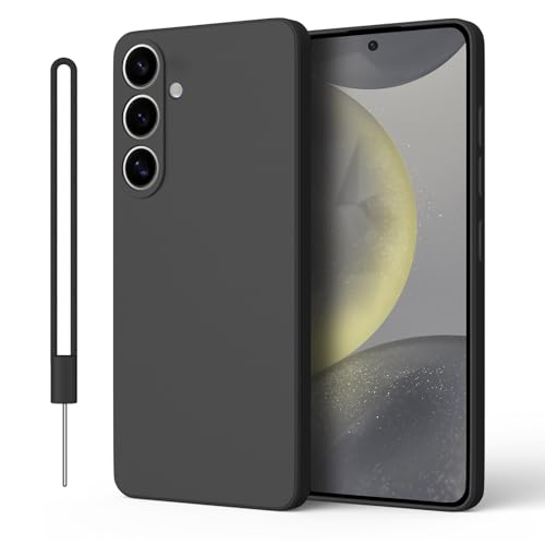 ORDA Hülle Kompatibel mit Samsung Galaxy S24 Plus 5G Hülle, Matte Ultra Soft für 6.7'' Galaxy S24+/Plus Silikon Case, TPU Mit Lanyard Handyhülle für Samsung Galaxy S24 Plus Schutzhülle Schwarz von ORDA