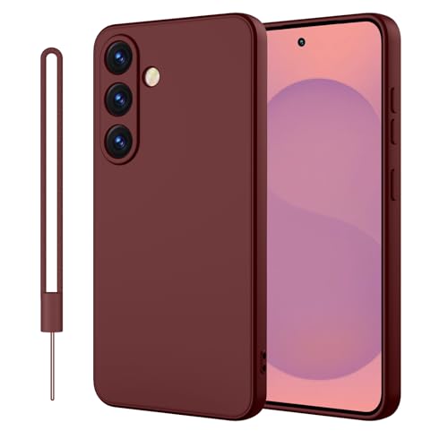 ORDA für Samsung Galaxy S25 Plus Hülle Silikon Case, Handyhülle für Samsung S25 Plus/S25+ Dünn Straight Edge, Kameraschutz und Bildschirmschutz, Hülle für Samsung Galaxy S25 Plus Dunkel Rot von ORDA