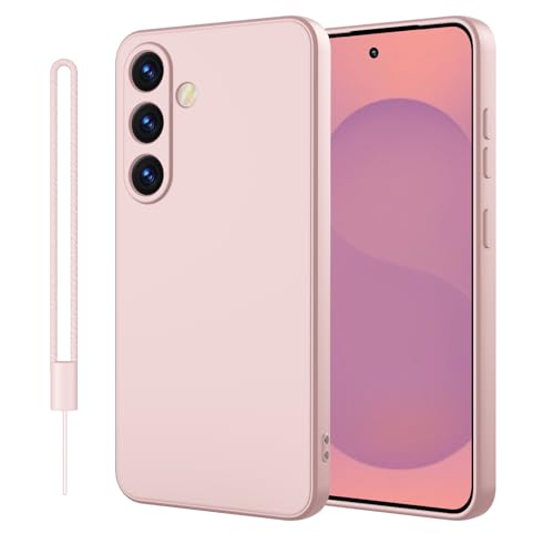 ORDA für Samsung Galaxy S25 Hülle Silikon Case, Handyhülle für Samsung S25 5G Dünn Straight Edge, Kameraschutz und Bildschirmschutz, Kratzfeste Hülle für Samsung Galaxy S25 Rosa von ORDA
