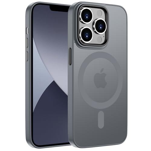 ORDA Magnetisch Hülle für iPhone 13 Pro 6,1 Zoll Kompatibel mit MagSafe,für iPhone 13 Pro Case Durchscheinende Matt Handyhülle Rückseite Dünn Stoßfest Schutzhülle Grau von ORDA