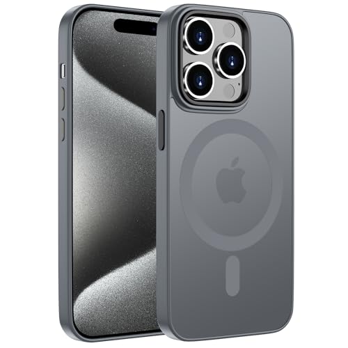 ORDA Magnetisch Hülle für iPhone 14 Pro 6,1 Zoll Kompatibel mit MagSafe,für iPhone 14 Pro Case Durchscheinende Matt Handyhülle Rückseite Dünn Stoßfest Schutzhülle Grau von ORDA