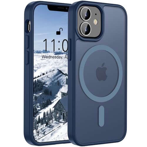 ORDA Magnetische Schutzhülle für iPhone 11, kompatibel mit MagSafe, für iPhone 11, durchscheinende, matte Rückseite, schlank, sturzsicher, harte Rückseite, militärische Qualität, 6.1, Dunkelblau ORDA Magnetische Schutzhülle für iPhone 11, kompatibel mit MagSafe, für iPhone 11, durchscheinende, matte Rückseite, schlank, sturzsicher, harte Rückseite, militärische Qualität, 6.1, Dunkelblau von ORDA