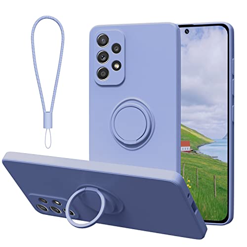 ORDA Samsung Galaxy A53 Hülle Silikon, Handyhülle Samsung Galaxy A53 5G Case mit Ring Halter Stander Dünn,Kameraschutz Bildschirmschutz, Kratzfeste Hülle für Samsung Galaxy A53 5G Lila von ORDA