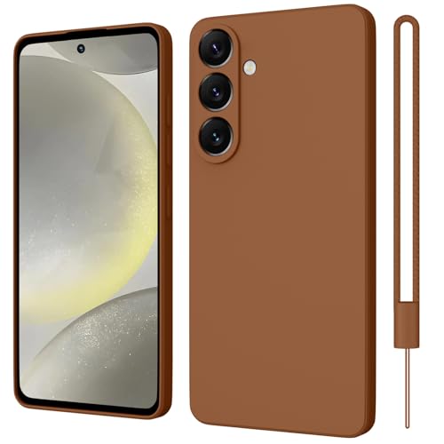 ORDA für Samsung Galaxy S24 Hülle Silikon Case, Handyhülle für Samsung S24 5G Dünn Straight Edge, Kameraschutz und Bildschirmschutz, Kratzfeste Hülle für Samsung Galaxy S24 Cover Braun von ORDA