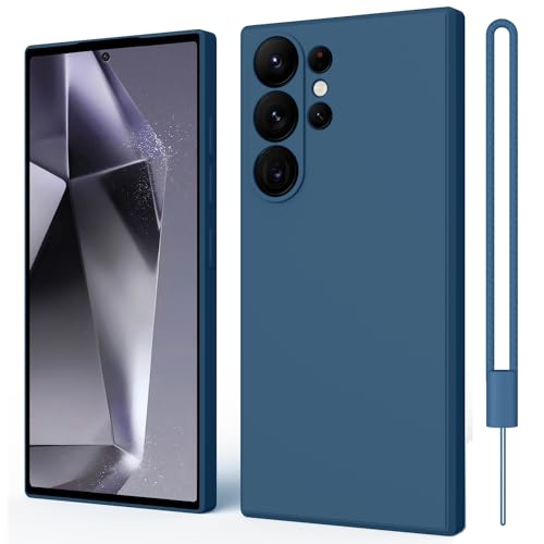 ORDA für Samsung Galaxy S24 Ultra Hülle Silikon Case, Handyhülle für Samsung S24 Ultra 5G Dünn Straight Edge, Kratzfeste Hülle Kompatibel mit Galaxy S24 Ultra Cover Dunkel Blau von ORDA