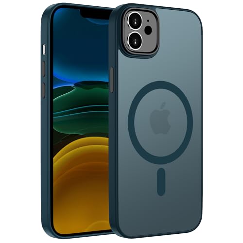 ORDA für iPhone 11 Hülle 6.1 Zoll Kompatibel mit MagSafe,Magnetisch Handyhülle für iPhone 11 Case Durchscheinende Matt Rückseite Dünn Stoßfest Schutzhülle Blau von ORDA