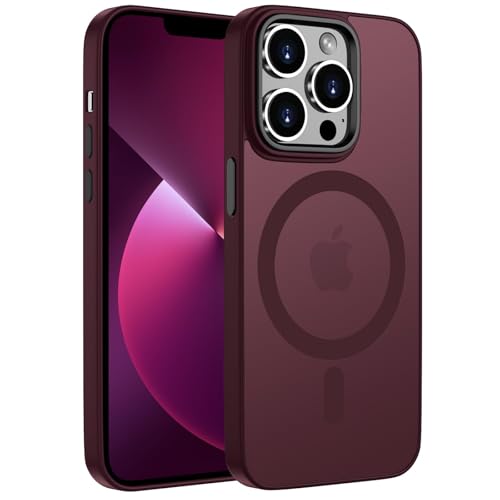 ORDA für iPhone 13 Pro Max Hülle 6,7 Zoll Kompatibel mit MagSafe,Magnetisch für iPhone 13 Pro Max Case Durchscheinende Matt Handyhülle Rückseite Dünn Stoßfest Schutzhülle Pflaume von ORDA