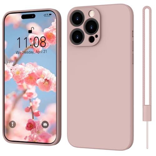 ORDA für iPhone 15 Pro Max Hülle, Kameraschutz und Bildschirmschutz Stoßfest Silikon Case, TPU Slim Schutzhülle 6.7" Handyhülle für iPhone 15 Pro Max Cover Rosa von ORDA