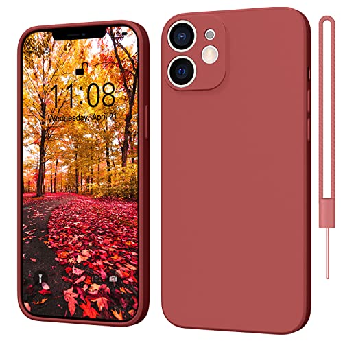 ORDA iPhone 12 Mini Hülle Silikon Case, Hanyhülle iPhone 12 Mini Ultra Dünn Slim mit Microfiber, Kratzfeste Rundumschutz Case Schutzhülle Hülle für iPhone 12 Mini 5.4'' Rot von ORDA