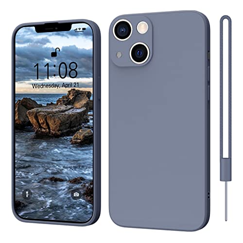 ORDA iPhone 13 Mini Hülle Silikon Case, Hanyhülle iPhone 13 Mini 2021 Ultra Dünn Slim mit Microfiber, Kratzfeste Rundumschutz Case Schutzhülle Hülle für iPhone 13 Mini 5.4'' Blau Grau von ORDA