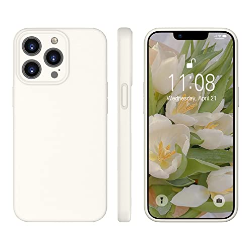 ORDA iPhone 13 Pro Max Hülle Silikon Case, Hanyhülle iPhone 13 Pro Max Ultra Dünn Slim mit Microfiber, Kratzfeste Rundumschutz Case Schutzhülle Hülle für iPhone 13 Pro Max 6.7'' Retro Weiß von ORDA