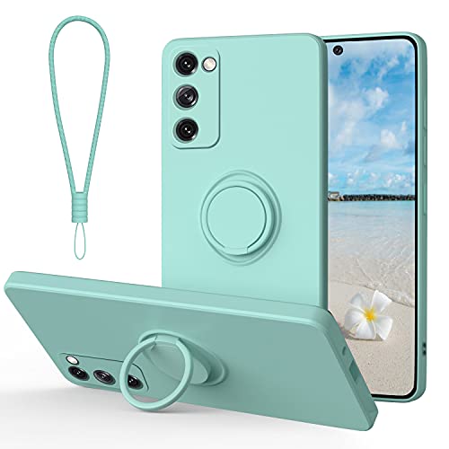 Samsung Galaxy S20 FE Hülle Silikon(ORDA),Handyhülle Samsung S20 FE 4G/5G mit Ring Halter Ständer Kratzfeste Ultra Dünn Silikonhülle,Kameraschutz Flexibel Bumper Case für Samsung S20 FE 6.5" Mint Grün von ORDA