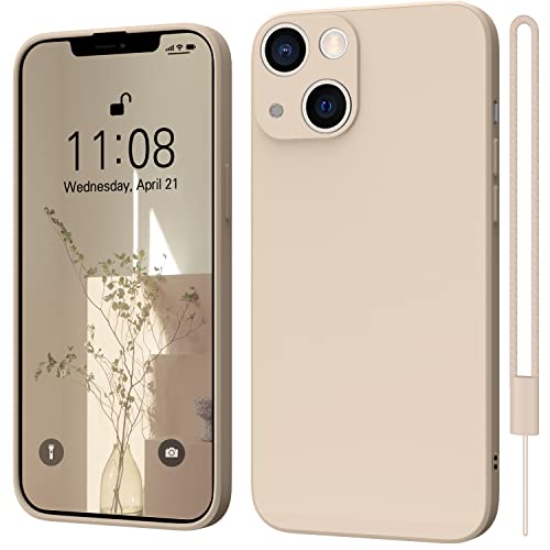 iPhone 13 Hülle Silikon Case, ORDA Handyhülle iPhone 13 Ultra Dünn mit Microfiber, Flüssig Silikon Gel Gummi Kratzfeste Rundumschutz Case Matt Schutzhülle Hülle für iPhone 13 6.1'' Khaki von ORDA