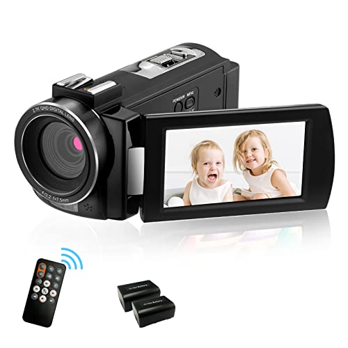 ORDRO AE7 2.7K Camcorder IR Nachtsicht Digitalkamera 3.0 TFT Touchscreen 16X Digitalzoom für YouTube Vlog mit Fernbedienung und 2 Batterien von ORDRO