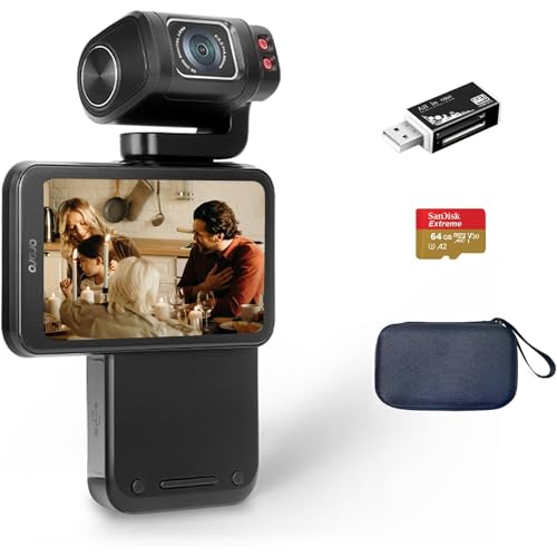 ORDRO M3 Pocket Camcorder, Vlogging Kamera mit 3.5'' Drehbarem Touchscreen & 5K/30fps Video, 3250mAh Lange Ausdauer, Nachtsichtfunktion, Zeitrafferfunktion, kleine Videokamera für Fotografie, YouTube von ORDRO