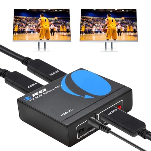 OREI 4K 1 in 2 Out HDMI Splitter Ultra HD 4K @ 30Hz 1x2V 1.4 HDCP, Power HDMI Supports 3D Full HD 1080P for Xbox, PS4 PS3 Fire Stick Blu Ray Apple TV HDTV - Adapter Included OREI 4K 1 in 2 Out HDMI Splitter Ultra HD 4K @ 30Hz 1x2V 1.4 HDCP, Power HDMI Supports 3D Full HD 1080P for Xbox, PS4 PS3 Fire Stick Blu Ray Apple TV HDTV - Adapter Included von OREI
