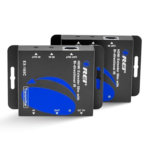 OREI HDMI Over Ethernet Extender über Cat6/Cat7 Kabel bis zu 165 Fuß 1080p, Full HD, Local Loop Out Option, mit IR Control EDID POC Funktion Transmitter und Receiver (EX-165C) von OREI