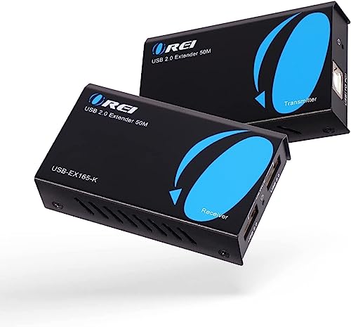OREI USB über Cat5e/6 Extender bis zu 100 m – erweitert USB 2.0 Signal über LAN Ethernet mit 2 Ports – Power Over Kabel für Langstreckenverlängerung unterstützt alle Betriebssysteme (USB-EX330-K) von OREI