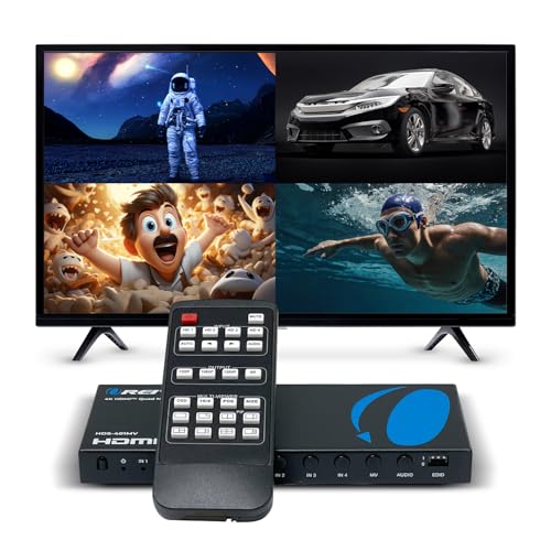 Orei Quad Multi HDMI Viewer 4 in 1 Out Switcher - 4 Ports Seamless Mit IR-Fernbedienung - Unterstützt 4K @ 30Hz, 1080P für PS4/PC/DVD/Sicherheitskamera - VGA-Ausgang - HDS-401MV Orei Quad Multi HDMI Viewer 4 in 1 Out Switcher - 4 Ports Seamless Mit IR-Fernbedienung - Unterstützt 4K @ 30Hz, 1080P für PS4/PC/DVD/Sicherheitskamera - VGA-Ausgang - HDS-401MV von OREI