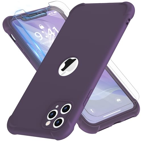 ORETECH für iPhone 11 Pro Hülle, mit 2 Stück Schutzfolie, 360 Grad Ganzkörper Stoßfest Kratzfest Silikon Handyhülle für iPhone 11 Pro 5,8 Zoll, Tiefes Violett ORETECH für iPhone 11 Pro Hülle, mit 2 Stück Schutzfolie, 360 Grad Ganzkörper Stoßfest Kratzfest Silikon Handyhülle für iPhone 11 Pro 5,8 Zoll, Tiefes Violett von ORETECH