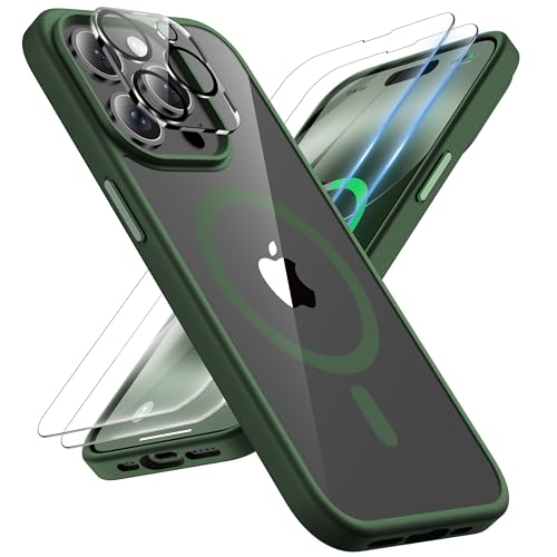 ORETECH Magnetisch Hülle für iPhone 14 Pro Max mit 2 Schutzfolie+1 Kameraschutz, Kompatibel mit Mag-Safe, Stoßfest Transparent Rückseite Handyhülle für iPhone 14 Pro Max Hülle 6,7" Grün ORETECH Magnetisch Hülle für iPhone 14 Pro Max mit 2 Schutzfolie+1 Kameraschutz, Kompatibel mit Mag-Safe, Stoßfest Transparent Rückseite Handyhülle für iPhone 14 Pro Max Hülle 6,7" Grün von ORETECH