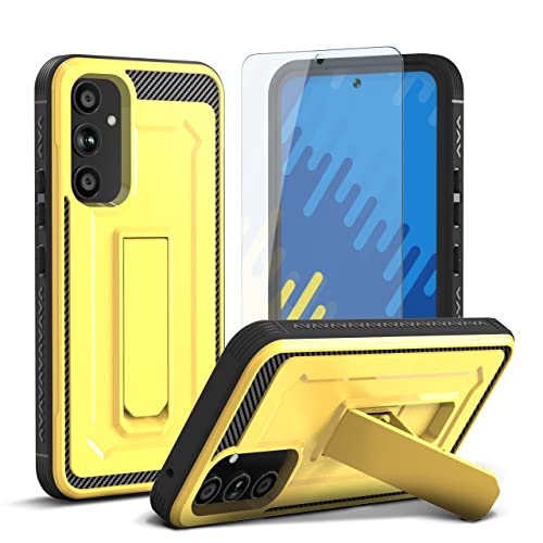 ORETECH für Samsung Galaxy A54 5G Hülle, Samsung A54 5G Hülle, Handyhülle Samsung A54 5G, mit [Ständer + Schutzfolie] Stoßfest Kratzfest Schutzhülle Ganzkörperschutz Samsung Galaxy A54 Hülle, Gelb von ORETECH