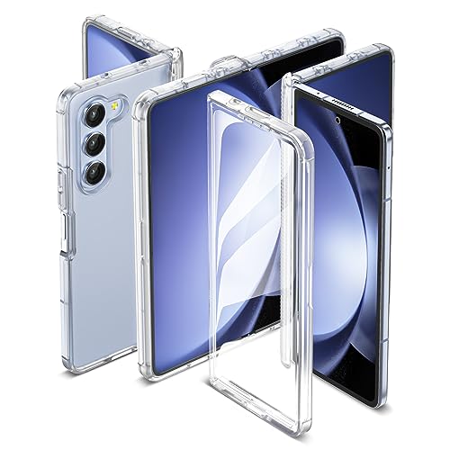 ORETECH für Samsung Galaxy Z Fold 5 Hülle, mit integriertem [Displayschutz], [Anti-Vergilbung] Transparent Harte PC Stoßfest Kratzfest Schutzhülle Case für Handyhülle Samsung Z Fold 5, Durchsichtig von ORETECH