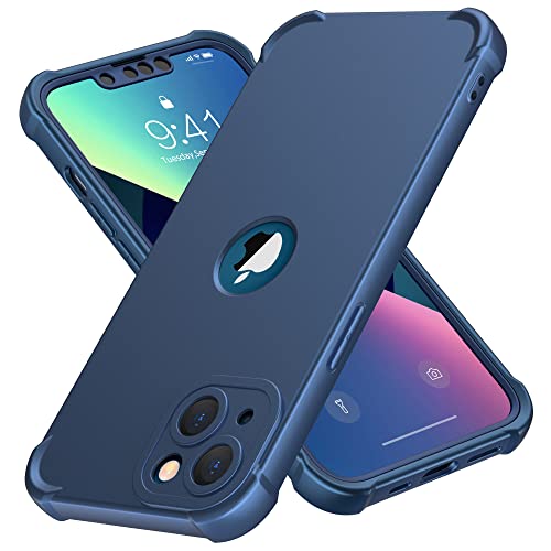 ORETECH für iPhone 13 Mini Hülle (5,4"), Hülle iPhone 13 Mini, Handyhülle iPhone 13 Mini, mit [2X Schutzfolie][Vollständiger Kameraschutz] 360 Grad Ganzkörper Stoßfest Silikon Schutzhülle, Blau von ORETECH