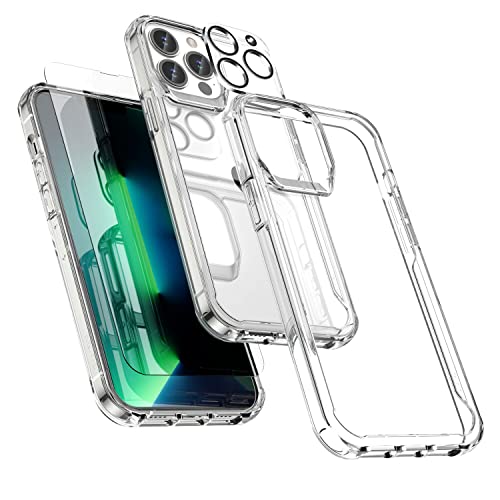 ORETECH für iPhone 13 Pro Max Hülle, Handyhülle iPhone 13 Pro Max, mit [2X Displayschutzfolie + 1X Kameraschutz], Hülle iPhone 13 Pro Max, Stoßfest Schutzhülle iPhone 13 Pro Max Case 6,7" Durchsichtig von ORETECH