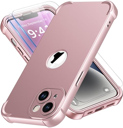 ORETECH für iPhone 14 Plus Hülle, mit 2 Stück Schutzfolie, 360 Grad Ganzkörper Stoßfest Kratzfest Silikon Handyhülle für iPhone 14 Plus 6,7 Zoll,Roségold ORETECH für iPhone 14 Plus Hülle, mit 2 Stück Schutzfolie, 360 Grad Ganzkörper Stoßfest Kratzfest Silikon Handyhülle für iPhone 14 Plus 6,7 Zoll,Roségold von ORETECH