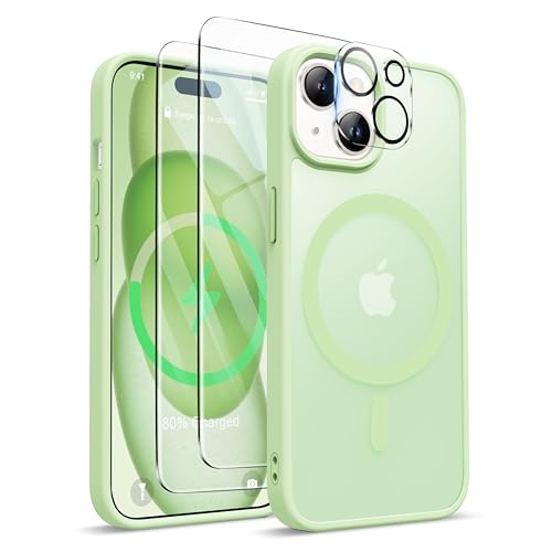 ORETECH für iPhone 15 Hülle mit mit 2 Schutzfolie+1 Kameraschutz, Magnetische Durchscheinende Matt Handyhülle für iPhone 15 Kompatibel mit Mag-Safe,Magnetisch Hülle für iPhone 15 Case 6,1"Helles Cyan ORETECH für iPhone 15 Hülle mit mit 2 Schutzfolie+1 Kameraschutz, Magnetische Durchscheinende Matt Handyhülle für iPhone 15 Kompatibel mit Mag-Safe,Magnetisch Hülle für iPhone 15 Case 6,1"Helles Cyan von ORETECH