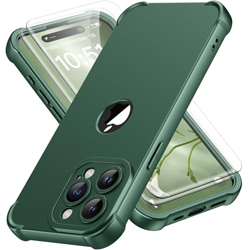 ORETECH für iPhone 15 Pro Max Hülle, mit 2 Stück Schutzfolie, 360 Grad Ganzkörper Stoßfest Kratzfest Silikon Handyhülle für iPhone 15 Pro Max 6,7 Zoll,Grün ORETECH für iPhone 15 Pro Max Hülle, mit 2 Stück Schutzfolie, 360 Grad Ganzkörper Stoßfest Kratzfest Silikon Handyhülle für iPhone 15 Pro Max 6,7 Zoll,Grün von ORETECH