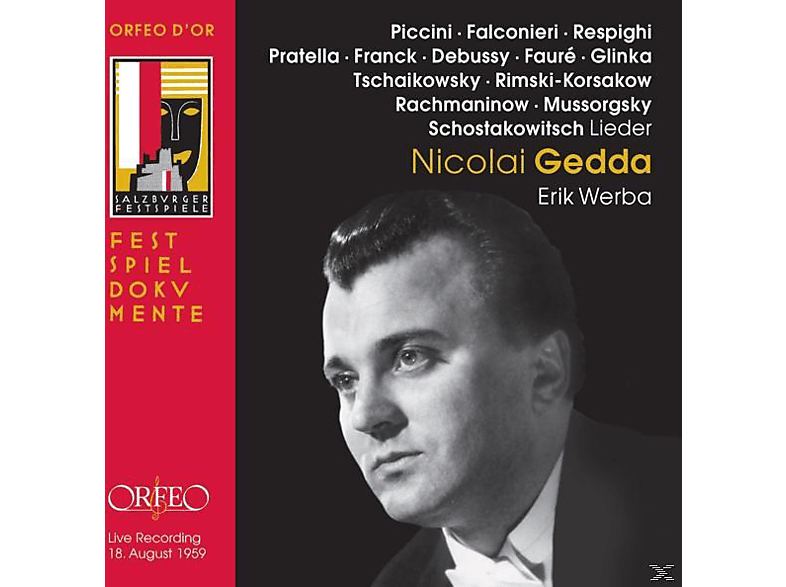 Nicolai Gedda, Erik Werba - Gedda Salzburger Liederabend 1959 (CD) von ORFEO