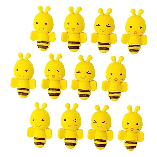 ORFOFE 36Stücke Bienenform Radiergummi für Lustige Cartoon Radierer für Malerei und Basteln für Schule und Kindergarten Zufällige Farben oder Belohnung von ORFOFE