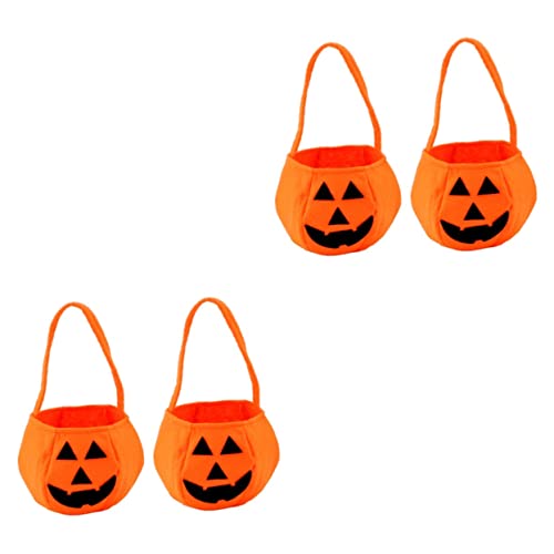 ORFOFE 4 Stück Tragbare Handtasche Halloween-goodie-bags Kürbis-süßigkeiten-eimer Halter Für Kürbis-süßigkeitstüten Halloween-eimer Halloween-tasche Kürbisbeutel Mini Kleidung Kind von ORFOFE