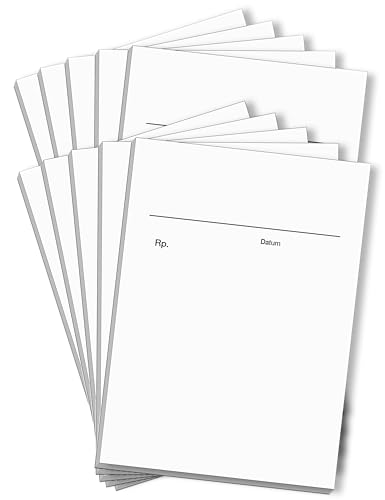 ORGASET Privatrezept für Ärzte | 500 Blätter | DIN A6 | geleimt | 10x50 Blatt Rezeptblock | Weiß von ORGASET