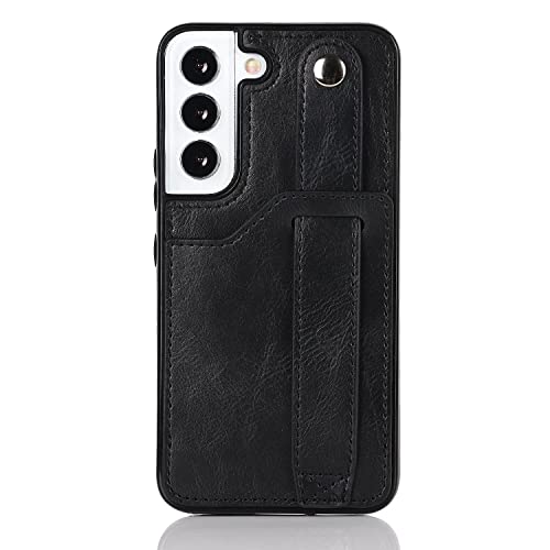 Handyhülle Compatible with Samsung Galaxy S22 Leder Brieftasche Phone Case Stand Handgelenkband Telefon Fall Einstellbare Handgelenke Telefon Fall Compatible with Samsung Galaxy S22 Handyrückseite(Bla Handyhülle Compatible with Samsung Galaxy S22 Leder Brieftasche Phone Case Stand Handgelenkband Telefon Fall Einstellbare Handgelenke Telefon Fall Compatible with Samsung Galaxy S22 Handyrückseite(Bla von ORGCIUFB
