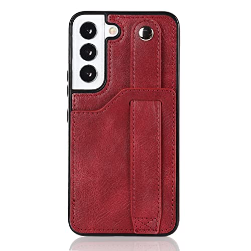 Handyhülle Compatible with Samsung Galaxy S22 Leder Brieftasche Phone Case Stand Handgelenkband Telefon Fall Einstellbare Handgelenke Telefon Fall Compatible with Samsung Galaxy S22 Handyrückseite(Red Handyhülle Compatible with Samsung Galaxy S22 Leder Brieftasche Phone Case Stand Handgelenkband Telefon Fall Einstellbare Handgelenke Telefon Fall Compatible with Samsung Galaxy S22 Handyrückseite(Red von ORGCIUFB