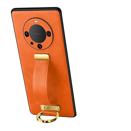Handyhülle Kompatibel mit Huawei Mate 60 Lederhülle, PU-Leder + hartes PC, ultradünn, langlebig, schützende Handyhülle, skalierbarer Armbandständer, stoßfeste Handyhülle Handyrückseite(Orange) Handyhülle Kompatibel mit Huawei Mate 60 Lederhülle, PU-Leder + hartes PC, ultradünn, langlebig, schützende Handyhülle, skalierbarer Armbandständer, stoßfeste Handyhülle Handyrückseite(Orange) von ORGCIUFB