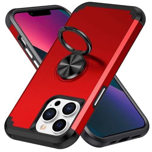 Handyhülle Kompatibel mit dem iPhone 13 Pro Max, zweilagige, stoßfeste Schutzhülle, Ringhalter-Kickstand-Autohalterung in Militärqualität, robuste Schutzhülle aus PC-Stoßfänger Handyrückseite(Red) Handyhülle Kompatibel mit dem iPhone 13 Pro Max, zweilagige, stoßfeste Schutzhülle, Ringhalter-Kickstand-Autohalterung in Militärqualität, robuste Schutzhülle aus PC-Stoßfänger Handyrückseite(Red) von ORGCIUFB