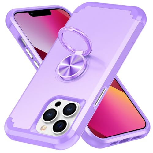 Handyhülle Kompatibel mit dem iPhone 13 Pro Max, zweilagige, stoßfeste Schutzhülle, Ringhalter-Kickstand-Autohalterung in Militärqualität, robuste Schutzhülle aus PC-Stoßfänger Handyrückseite(Light pu Handyhülle Kompatibel mit dem iPhone 13 Pro Max, zweilagige, stoßfeste Schutzhülle, Ringhalter-Kickstand-Autohalterung in Militärqualität, robuste Schutzhülle aus PC-Stoßfänger Handyrückseite(Light pu von ORGCIUFB