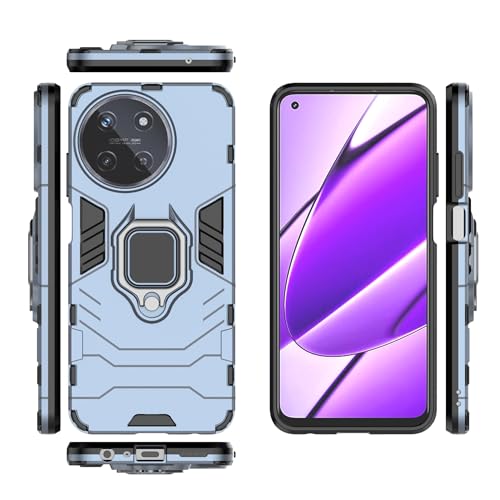 Handyhülle Kompatibel mit der Oppo Realme 11 4G-Handyhülle, schlanke Schutzhülle mit Ständer, Ständer, PC und TPU-Abdeckung mit Halterung Handyrückseite(Blue) von ORGCIUFB