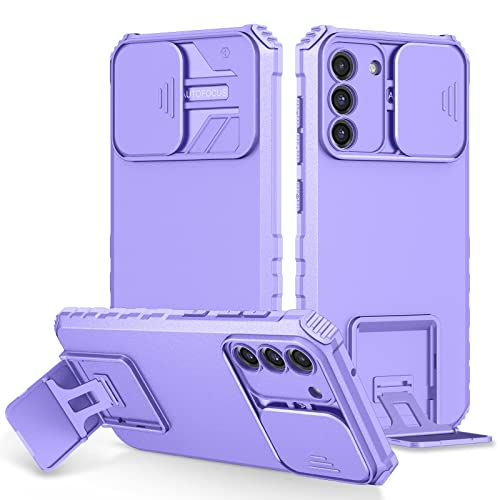 Handyhülle Silikon -Kickstand -Fall Compatible with Galaxy kompatibel S21 fe, [3 Stand Wege] vertikaler und horizontaler Standgehäuse, Ganzkörper hart schlankes Schutzhülle Handyrückseite(PURPLE) von ORGCIUFB