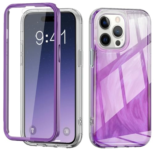 ORGCIUFB Handyhülle Schutzhülle kompatibel mit iPhone 14 Pro Max, Ganzkörper-Hülle, schlanke Schutzhülle, transparent, Kratzfest, stoßdämpfend, kompatibel mit 14 Pro Max Handyrückseite(Purple) ORGCIUFB Handyhülle Schutzhülle kompatibel mit iPhone 14 Pro Max, Ganzkörper-Hülle, schlanke Schutzhülle, transparent, Kratzfest, stoßdämpfend, kompatibel mit 14 Pro Max Handyrückseite(Purple) von ORGCIUFB