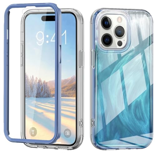 ORGCIUFB Handyhülle Schutzhülle kompatibel mit iPhone 14 Pro Max, Ganzkörper-Hülle, schlanke Schutzhülle, transparent, Kratzfest, stoßdämpfend, kompatibel mit 14 Pro Max Handyrückseite(Blue) von ORGCIUFB