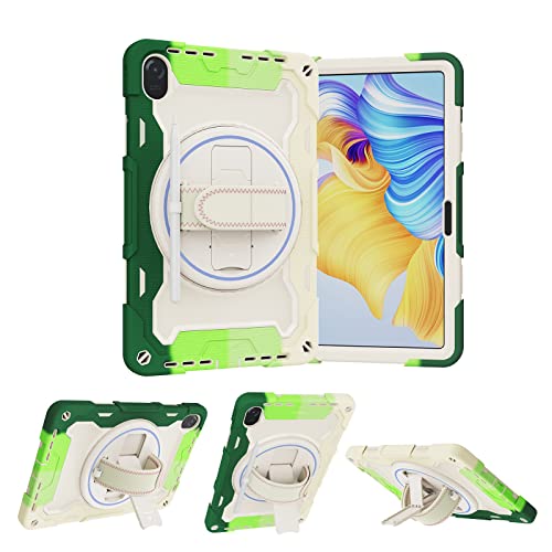 Schützende Tablet-Hülle Kinderhülle Compatible with Honor Tablet 8 (12 Zoll), elastische Halterung mit mehreren Winkeln + um 360 ° verstellbare drehbare Handschlaufe, bruchsichere 3-in-1-Hülle, sturzs von ORGCIUFB