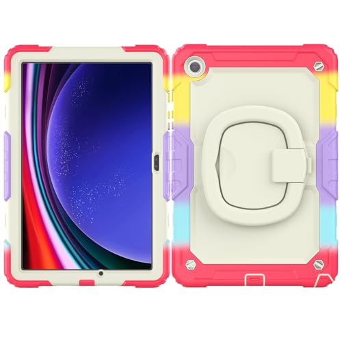 Schützende Tablet-Hülle Kompatibel mit Samsung Galaxy Tab A9 Plus 11 Zoll 2023 (SM-X210/X216/X218), Hülle mit Displayschutzfolie, Ganzkörper-robuste Schutzhülle, drehbarer Griff, Silikonhülle Robuster von ORGCIUFB