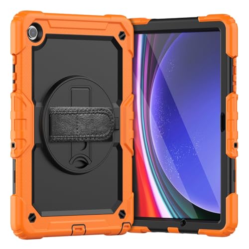 Schützende Tablet-Hülle Kompatibel mit Samsung Galaxy Tab A9 Plus 2023 SM-X210/SM-216/SM-X218 11 Zoll Hülle mit Displayschutzfolie, stoßfeste, robuste Hülle, 360° drehbare Handschlaufe/Ständer Robuste Schützende Tablet-Hülle Kompatibel mit Samsung Galaxy Tab A9 Plus 2023 SM-X210/SM-216/SM-X218 11 Zoll Hülle mit Displayschutzfolie, stoßfeste, robuste Hülle, 360° drehbare Handschlaufe/Ständer Robuste von ORGCIUFB