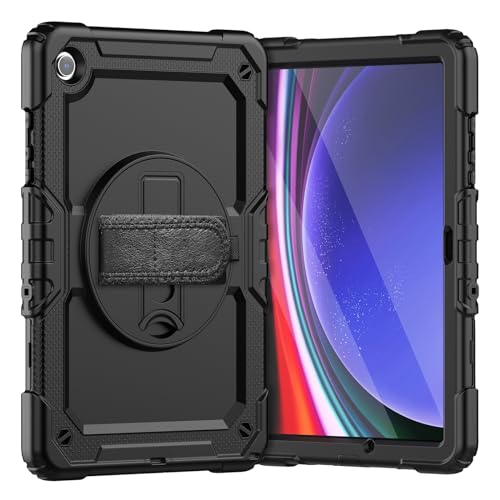 Schützende Tablet-Hülle Kompatibel mit Samsung Galaxy Tab A9 Plus 2023 SM-X210/SM-216/SM-X218 11 Zoll Hülle mit Displayschutzfolie, stoßfeste, robuste Hülle, 360° drehbare Handschlaufe/Ständer Robuste Schützende Tablet-Hülle Kompatibel mit Samsung Galaxy Tab A9 Plus 2023 SM-X210/SM-216/SM-X218 11 Zoll Hülle mit Displayschutzfolie, stoßfeste, robuste Hülle, 360° drehbare Handschlaufe/Ständer Robuste von ORGCIUFB