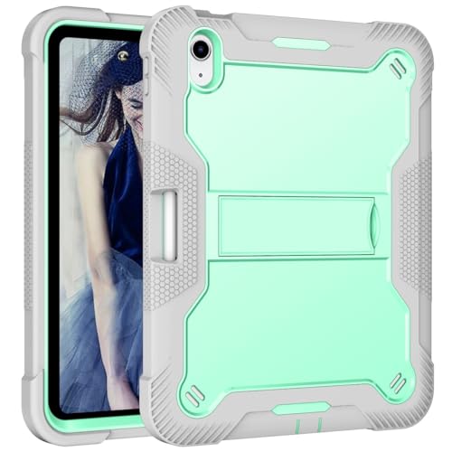 Schützende Tablet-Hülle Kompatibel mit iPad 10. Generation 10,9 Zoll 2022. Robuste Hybrid-Schutzhülle mit Stoßfestigkeit und integriertem Ständer Robuster Schutz(Green) von ORGCIUFB